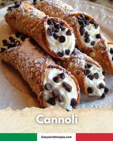🍮 Cannoli Crispy pastry shells filled with sweet ricotta cream & choc chips. You’ll need: – Cannoli...