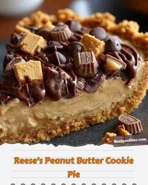 Reese's Peanut Butter Cookie Pie 🍰 Indulge in this delicious, creamy pie bursting with peanut butt...