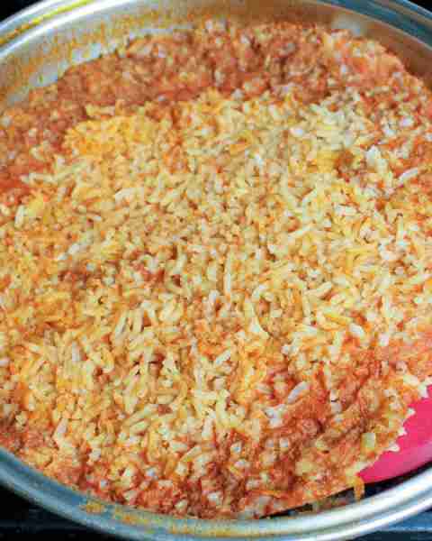 "This is how we Mexicans from California make our rice. We call it Spanish rice, not Mexican rice!"...