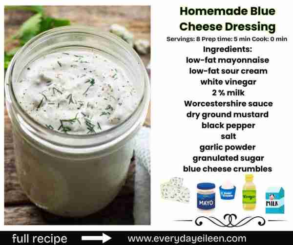 Homemade Blue Cheese Salad Dressing. Simple, delicious, and so much better than store bought. Recipe...