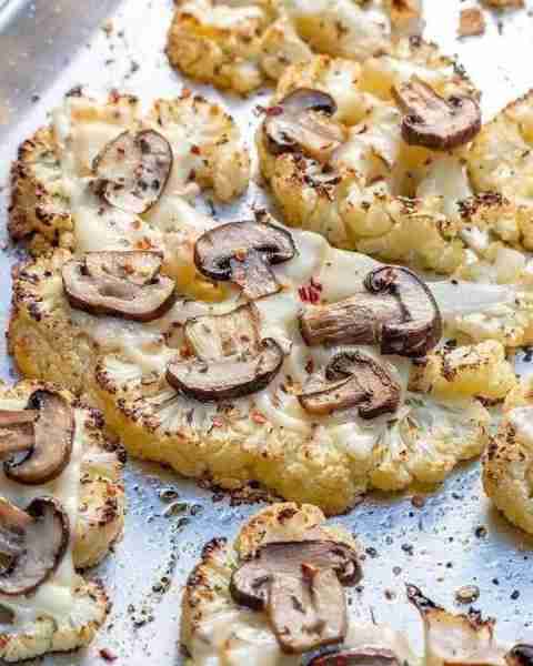 Cheesy Cauliflower Mushroom Steaks 😍