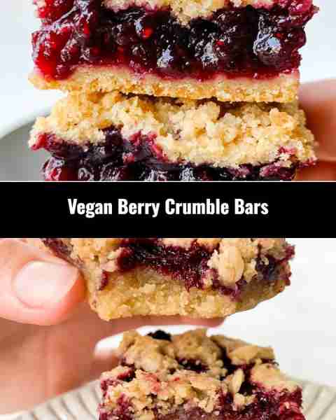These Vegan Berry Crumble Bars are a delightful treat! Perfect for a weekend snack or dessert. Sweet...