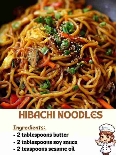 Hibachi Noodles Ingredients 2 tablespoons butter 2 tablespoons soy sauce 2 teaspoons sesame oil ......