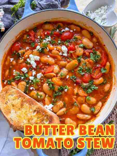 Beautiful beans 😍💚 A gorgeous and easy butter bean stew with colorful tomatoes, a sprinkle of feta...