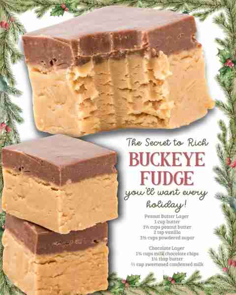 Buckeye Fudge 🤎 Layers of Sweet, Salty, Chocolatey Perfection!! You'll Need 👇 1 cup unsalted butte...