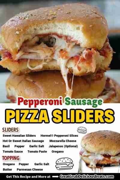 Pepperoni Sausage Pizza Sliders! 🍕 These always get gobbled up before they can even cool off! 🍕 Ev...
