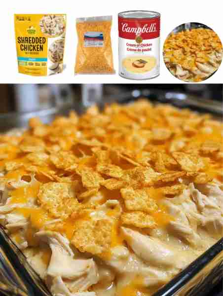 Million Dollar Chicken Casserole Ingredients: 4 cups cooked shredded chicken (rotisserie works great...