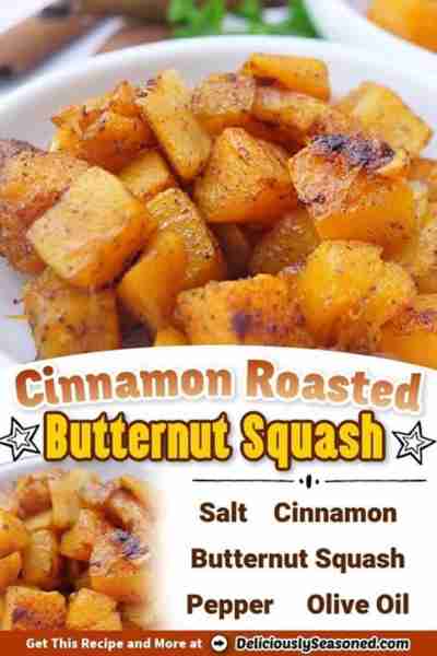 CINNAMON ROASTED BUTTERNUT SQUASH! 🧡🍂 An easy fall side dish perfect to add to your holiday dinner...