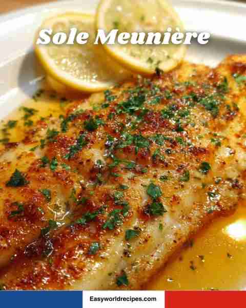 🐟🍋 Sole Meunière A classic French fish dish where sole fillets are lightly floured, pan-fried in b...
