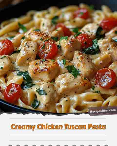 Creamy Chicken Tuscan Pasta 🍝 Delicious and creamy pasta dish perfect for dinner! 📋 Ingredients...