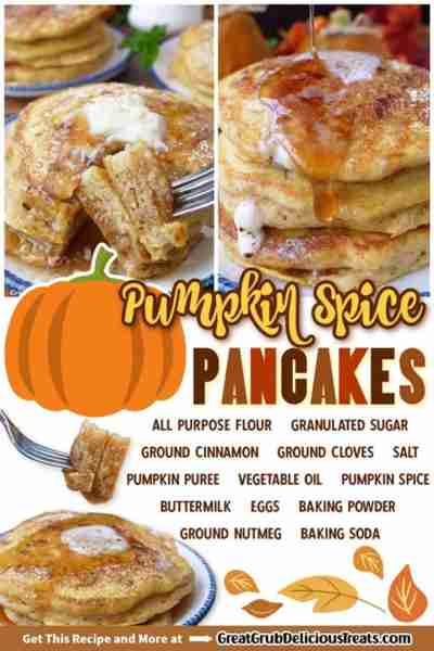 PUMPKIN SPICE PANCAKES! 🧡🎃 They're Delicious, easy to make, and perfect to serve on a crisp fall m...