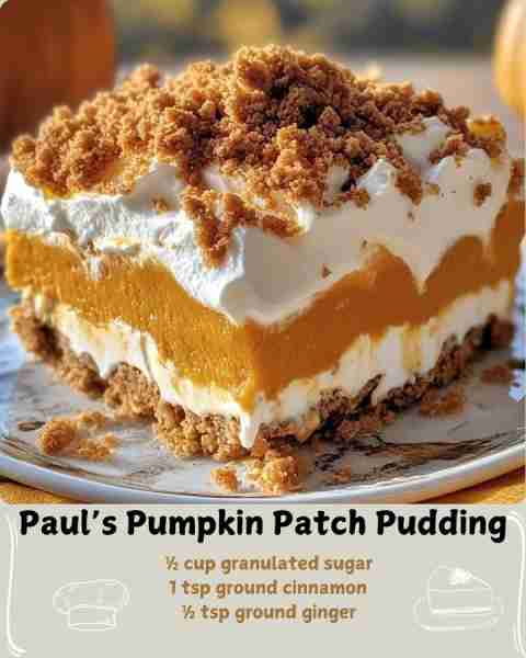 🎃 Paul’s Pumpkin Patch Pudding 🎃 Ingredients For the Crust 1½ cups graham cracker crumbs (about 10...