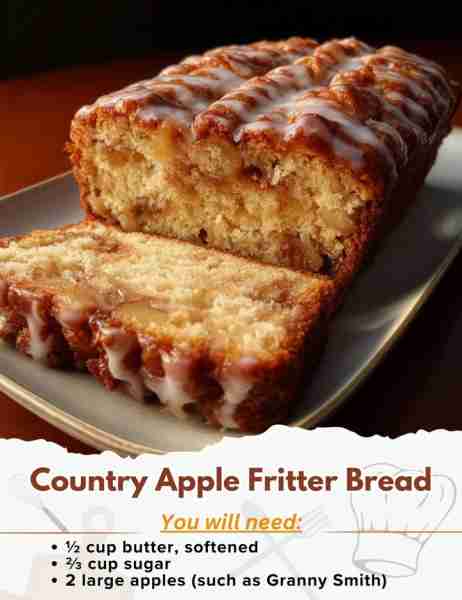 Country Apple Fritter Bread Ingredients: Brown Sugar/Cinnamon Mixture - ⅓ cup brown sugar - 1 teaspo...