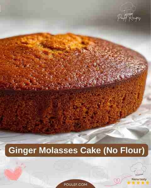 This Ginger Molasses Cake (No Flour) is soft, warmly spiced, and naturally sweetened with rich molas...