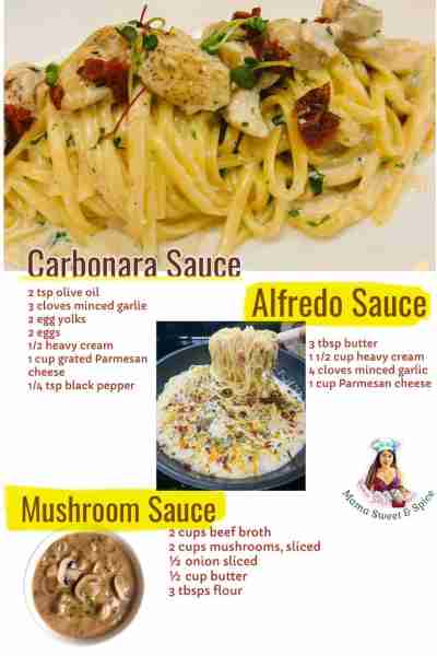 Creamy Sauces Recipe- My way! Mushroom sauce: Recipe: 2 cups beef broth 2 cups mushrooms, sliced ½...