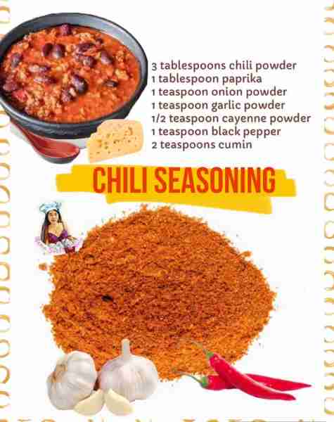 Homemade Chili Seasoning - no added preservatives! Ingredients: 3 tablespoons chili powder 1 tables...