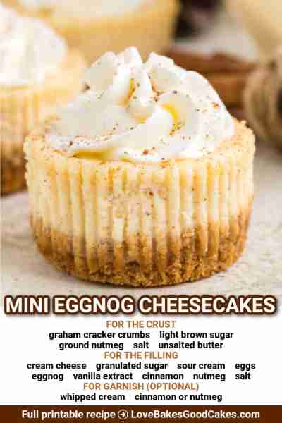 These Mini Eggnog Cheesecakes are a festive twist on classic cheesecake. Creamy, dreamy, and perfect...