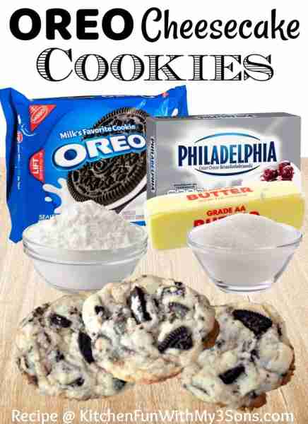 Full Recipe 👇 5-Ingredient OREO CHEESECAKE Cookies!!! 😍 These simple cookies taste like cheesecake...