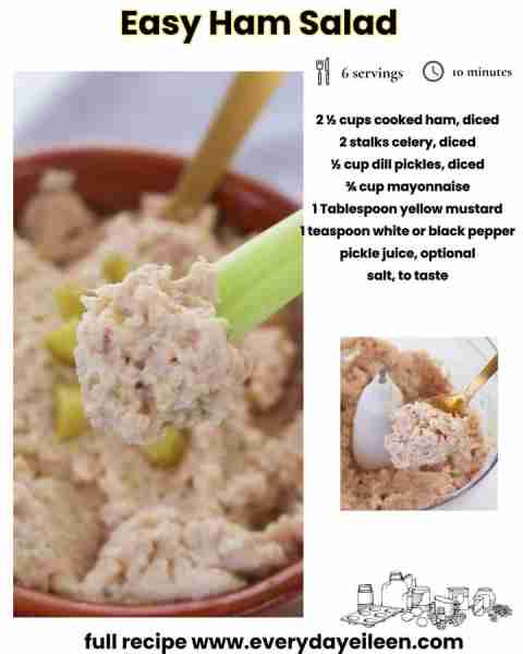 Enjoy a delicious Ham Salad, great for using leftover ham! Serve with veggies, crackers, or as a tas...
