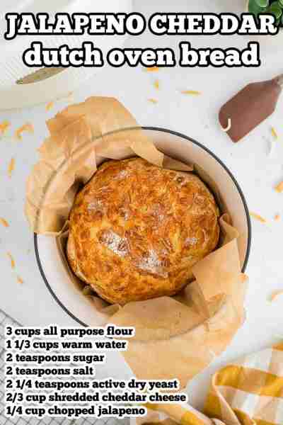 This homemade jalapeno cheddar Dutch oven bread is soft on the inside with an irresistible chewy cru...