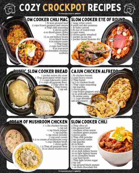 Six cozy crockpot recipes for when you need some comfort ♡ ✴️ Slow Cooker Chili Mac ✴️ Slow Cooker E...