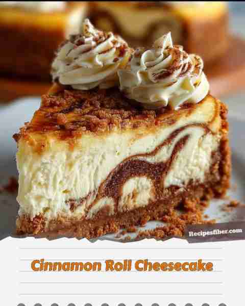 Cinnamon Roll Cheesecake 🍰 Indulge in this delightful blend of cinnamon rolls and creamy cheesecak...