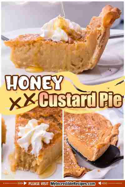 Honey Custard Pie makes one Heavenly Dessert! 💖💚 A flakey crust filled with velvety honey custard-...