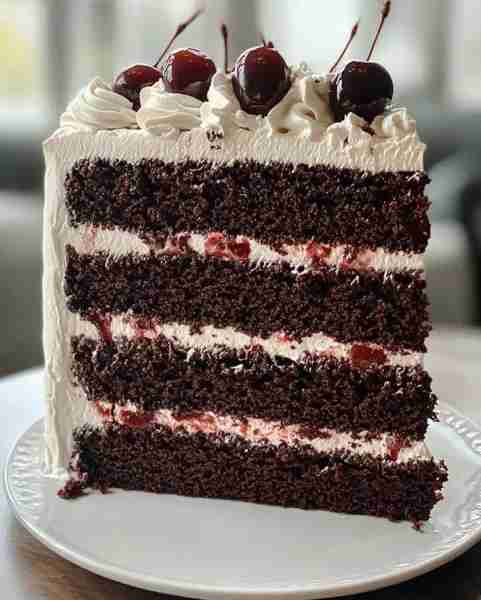 German Black Forest Cake Recipe with Cherries & Cream Ingredients 1 ¾ cups all-purpose flour 1 ½ cup...