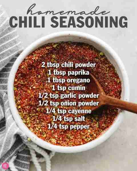 Homemade Chili Seasoning 🙌 Ingredients: ▢ 2 tablespoons chili powder ▢ 1 tablespoon paprika ▢ 1 tab...
