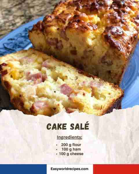 🍞 Cake Salé (Savory Loaf) 🧀🥓 A French savory quick bread with ham and cheese, perfect for snacks...