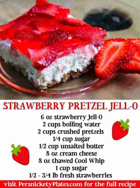 Strawberry Pretzel Dessert (or salad - do you call it salad?!) 🍓🍓 INGREDIENTS ⬇️ 6 oz strawberry g...