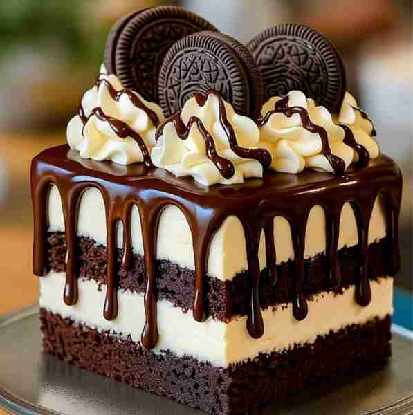 🍫 Chocolate Fudge Layered Bliss (No-Bake Version) ☁️ What it is: A multi-layer dessert made of: 1 A...