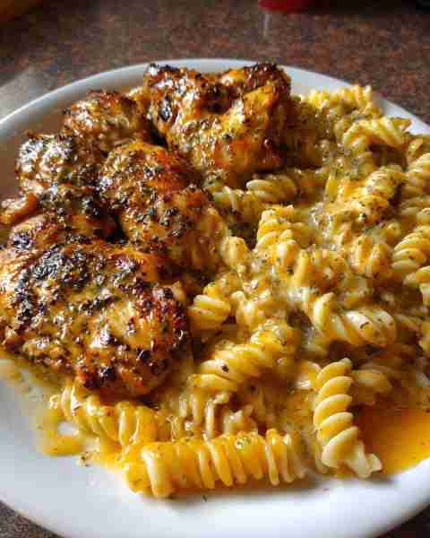 Cajun Alfredo Chicken Twisted Pasta with Velveeta Mozzarella Cream Ingredients: 1 pound boneless, sk...