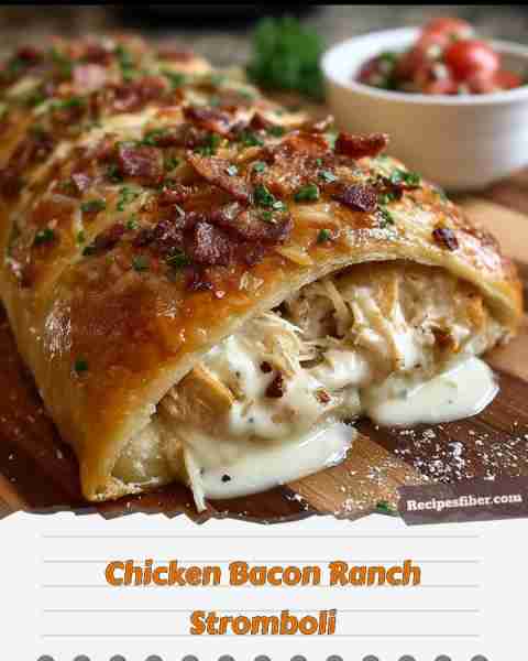 Chicken Bacon Ranch Stromboli 🍕🥓🥗 Delicious and satisfying, perfect for any meal or snack! 📋 In...