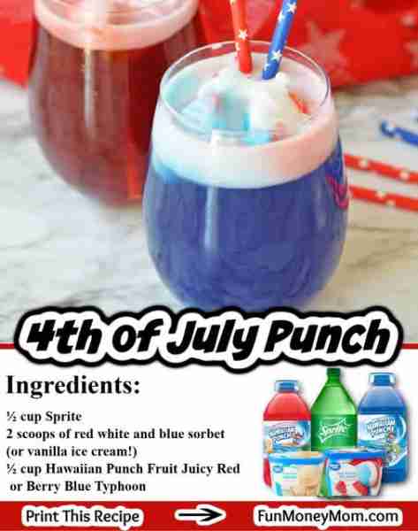 4TH OF JULY PUNCHSuper easy and delicious...so perfect for your summer holiday parties! Recipe creat...