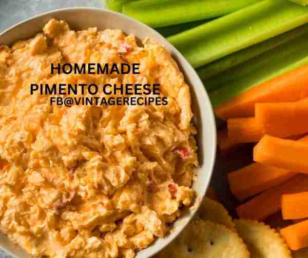HOMEMADE PIMENTO CHEESE 2 cups grated sharp Cheddar cheese, softened 8 oz. cream cheese, softened 1...
