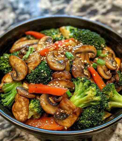 🥦🍄 Garlic Mushroom & Broccoli Stir-Fry – A Flavor-Packed Vegan Delight! 🌱✨