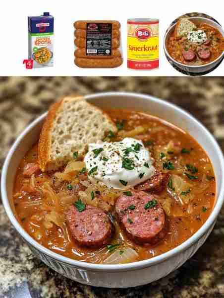 Kielbasa and Sauerkraut Soup Ingredients: - 1 lb kielbasa sausage, sliced - 1 onion, chopped FULL RE...