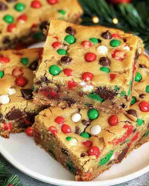 Christmas Cookie Bars Ingredients: • 1 cup unsalted butter, melted • 1 ½ cups light brown sugar, pac...