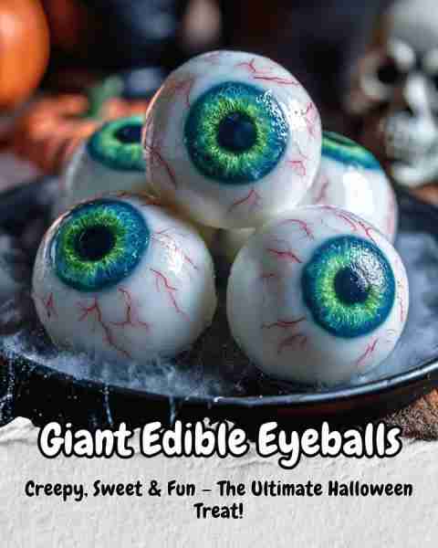 Giant Edible Eyeballs Ingredients: - 2 (3-oz) boxes lime or berry Jell-O (for the “iris” effect) - 2...