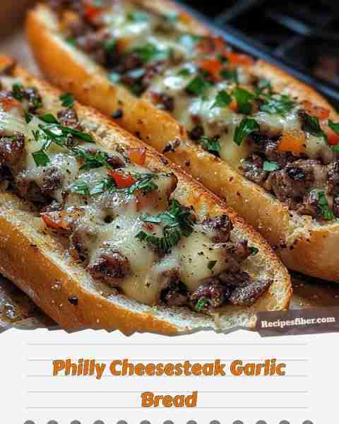 Philly Cheesesteak Garlic Bread 🍞🧀🌶️ Delicious, cheesy, and packed with flavor! 📋 Ingredients -...