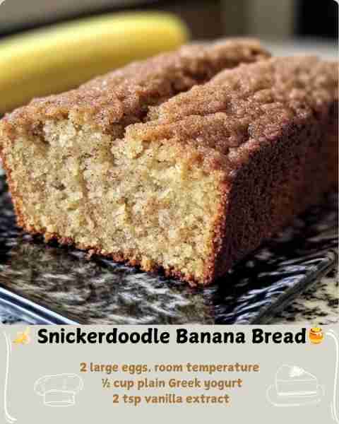 🍌 Snickerdoodle Banana Bread🍯 Ingredients Butter, for greasing the loaf pan Cinnamon Sugar Mixture...
