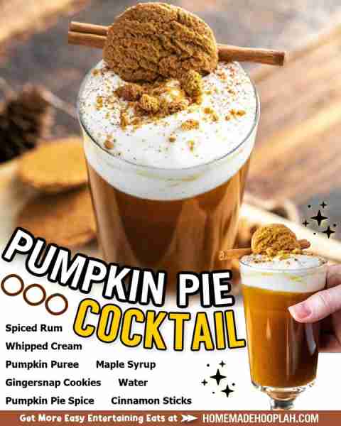 Pumpkin Pie Cocktail! 🎃🥧🥃 ⭐RECIPE IN COMMENTS⭐ tap photo to see 📷