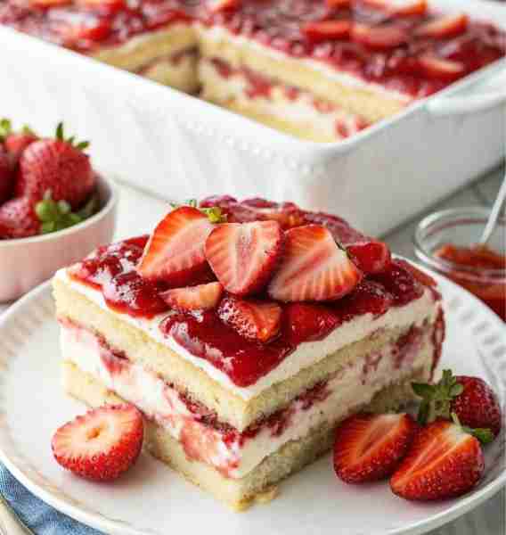 🍓 Strawberry Tiramisu Serves: 6–8 Ingredients: • 400 g ladyfinger biscuits (savoiardi) • 500 g masc...
