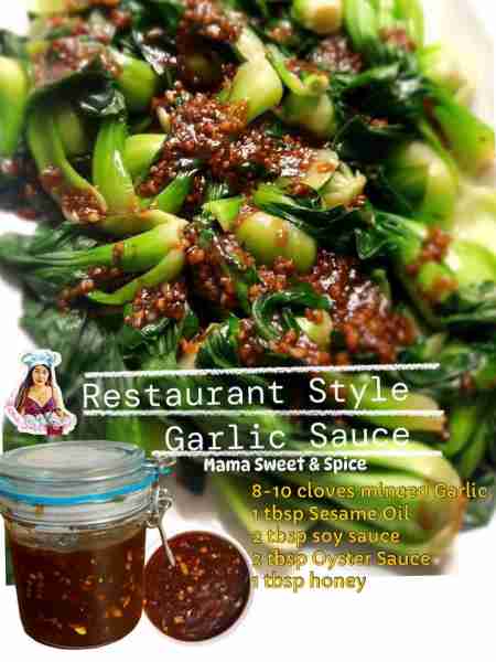 Easy Garlic Sauce You need: Garlic Sauce: 8-10 cloves minced Garlic 1 tbsp Sesame Oil 2 tbsp soy sau...