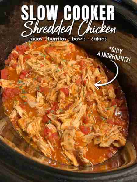 SLOW-COOKER SHREDDED CHICKEN FOR TACOS, BURRITOS & BOWLS - Just a few ingredients…RAVE REVIEWS!!! Re...