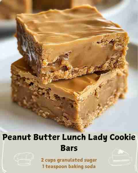 🍪 Peanut Butter Lunch Lady Cookie Bars 🍽️ Ingredients For the Cookie Base: 2 cups all-purpose flour...