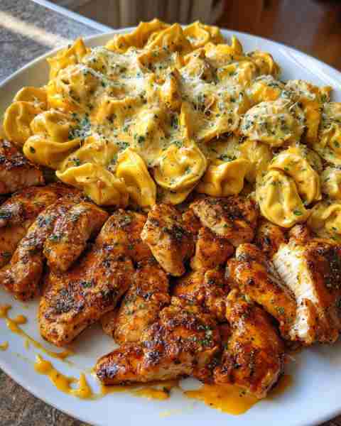 Creamy Cajun Chicken Tortellini with Mozzarella Garlic Cheese Sauce Ingredients: 1 pound boneless, s...