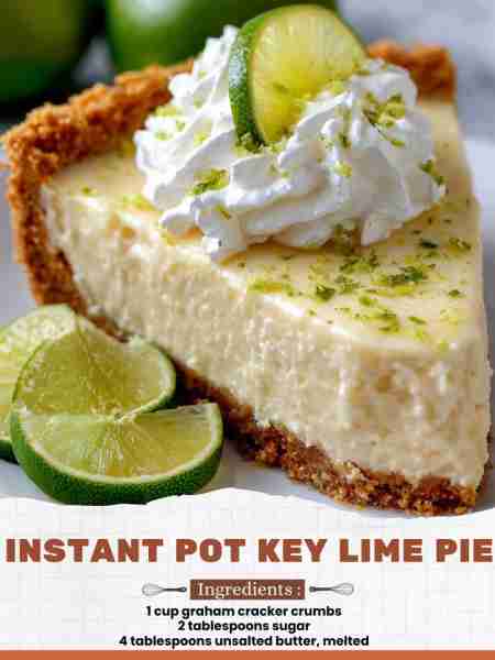 Instant Pot Key Lime Pie Ingredients: 1 cup graham cracker crumbs 2 tablespoons sugar 4 tablespoons...