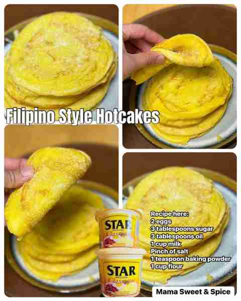 Filipino Style Pancakes - “Pinoy Hotcakes” My childhood favorite snacks! Recipe here: 2 eggs 3 table...